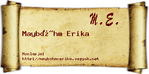 Mayböhm Erika névjegykártya