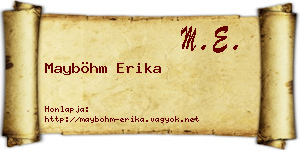 Mayböhm Erika névjegykártya